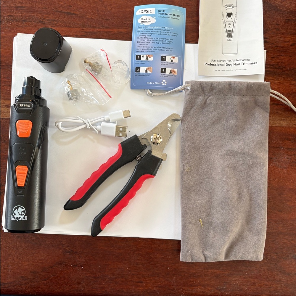 Lopsic S5 Pro Professional Dog Nail Trimmer Set New Without Box Never Used